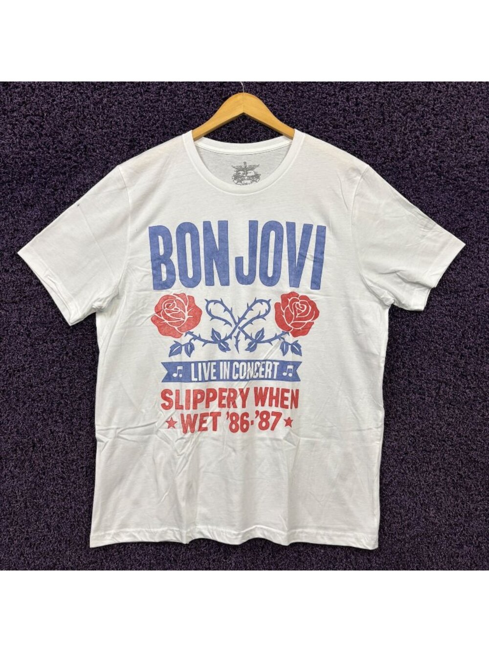 Bon Jovi Slipper When Wet Live in Concert Rock Band T-Shirt Size XXL